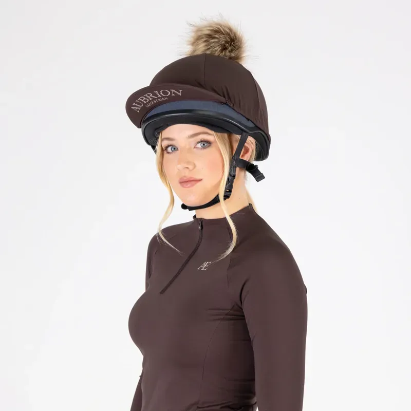 Aubrion Equestrian Hat Cover in Espresso