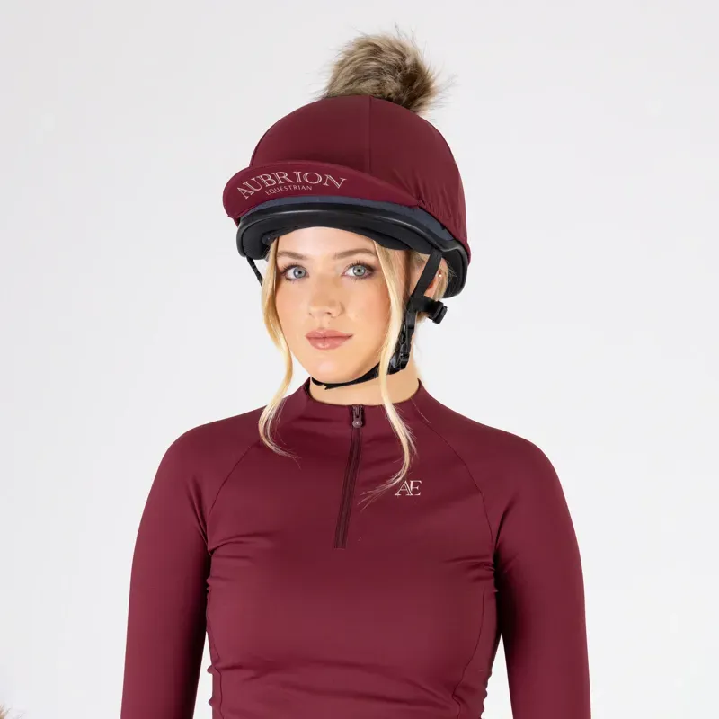 Aubrion Equestrian Hat Cover in Port