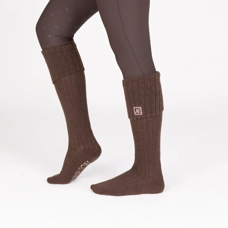 Aubrion Equestrian Knit Boot Socks in Espresso