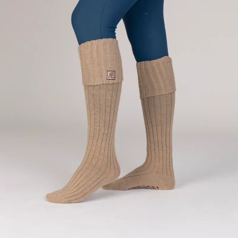 Aubrion Equestrian Knit Boot Socks in Oat
