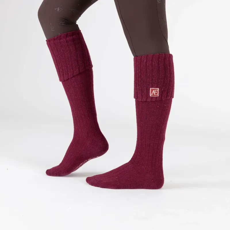 Aubrion Equestrian Knit Boot Socks in Port