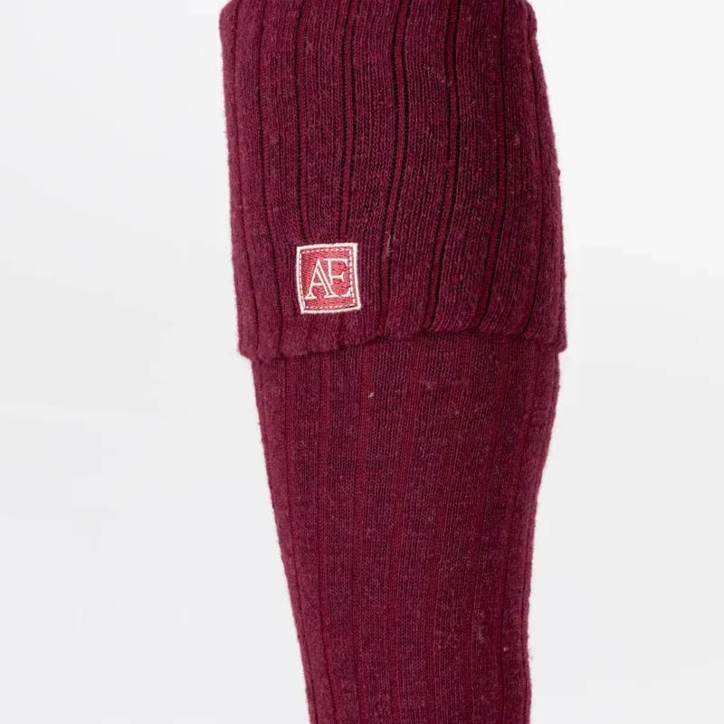 Aubrion Equestrian Knit Boot Socks in Port-1