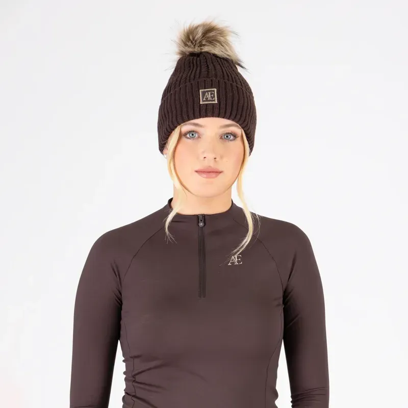 Aubrion Equestrian Knit Hat in Espresso-1