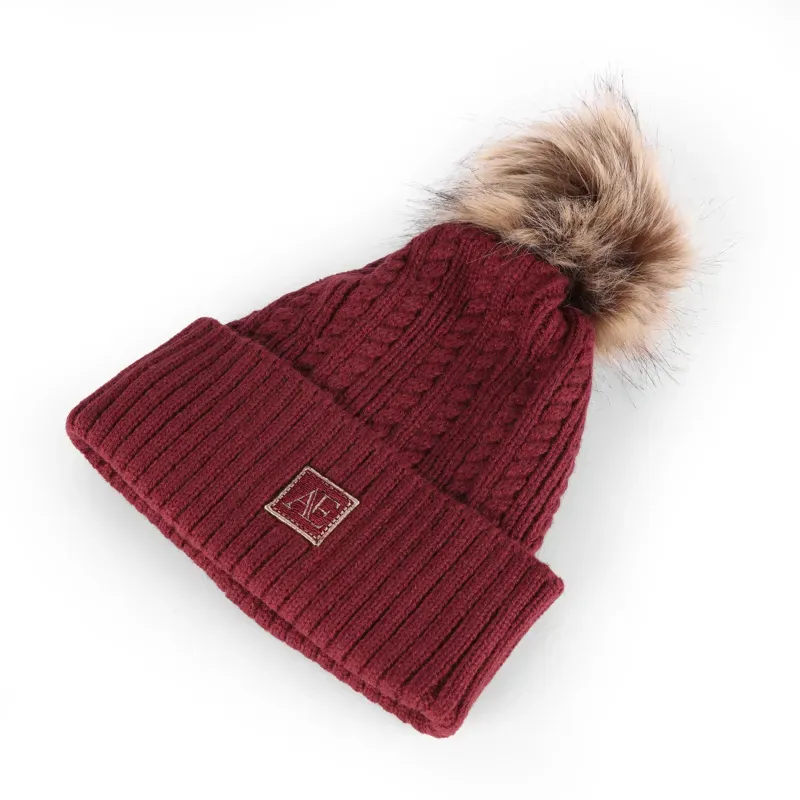 Aubrion Equestrian Knit Hat in Port