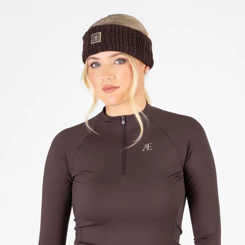 Aubrion Equestrian Knit Head Band in Espresso-1