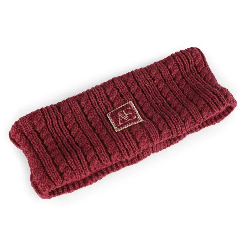 Aubrion Equestrian Knit Head Band in Port