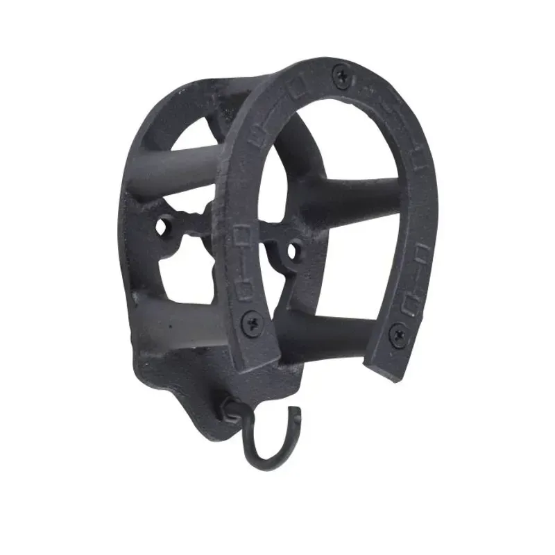 HKM Cast Iron Horse Shoe Bridle Hook in Black