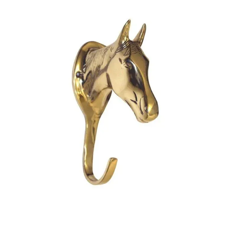 HKM Horse Head Bridle Hook in Brass