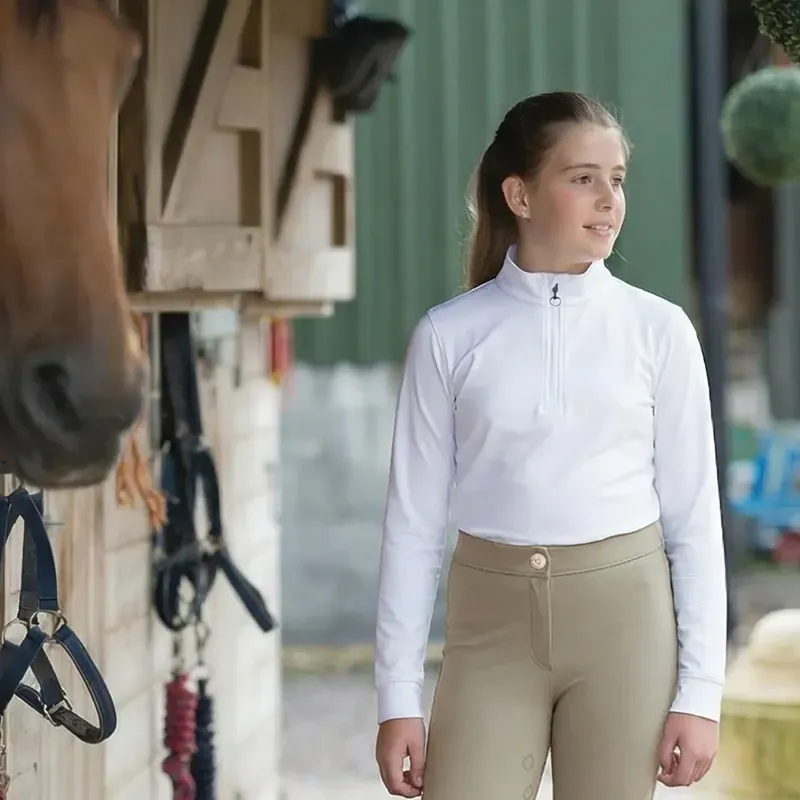 Equetech Junior Thermal Winter Stock Shirt in White-2