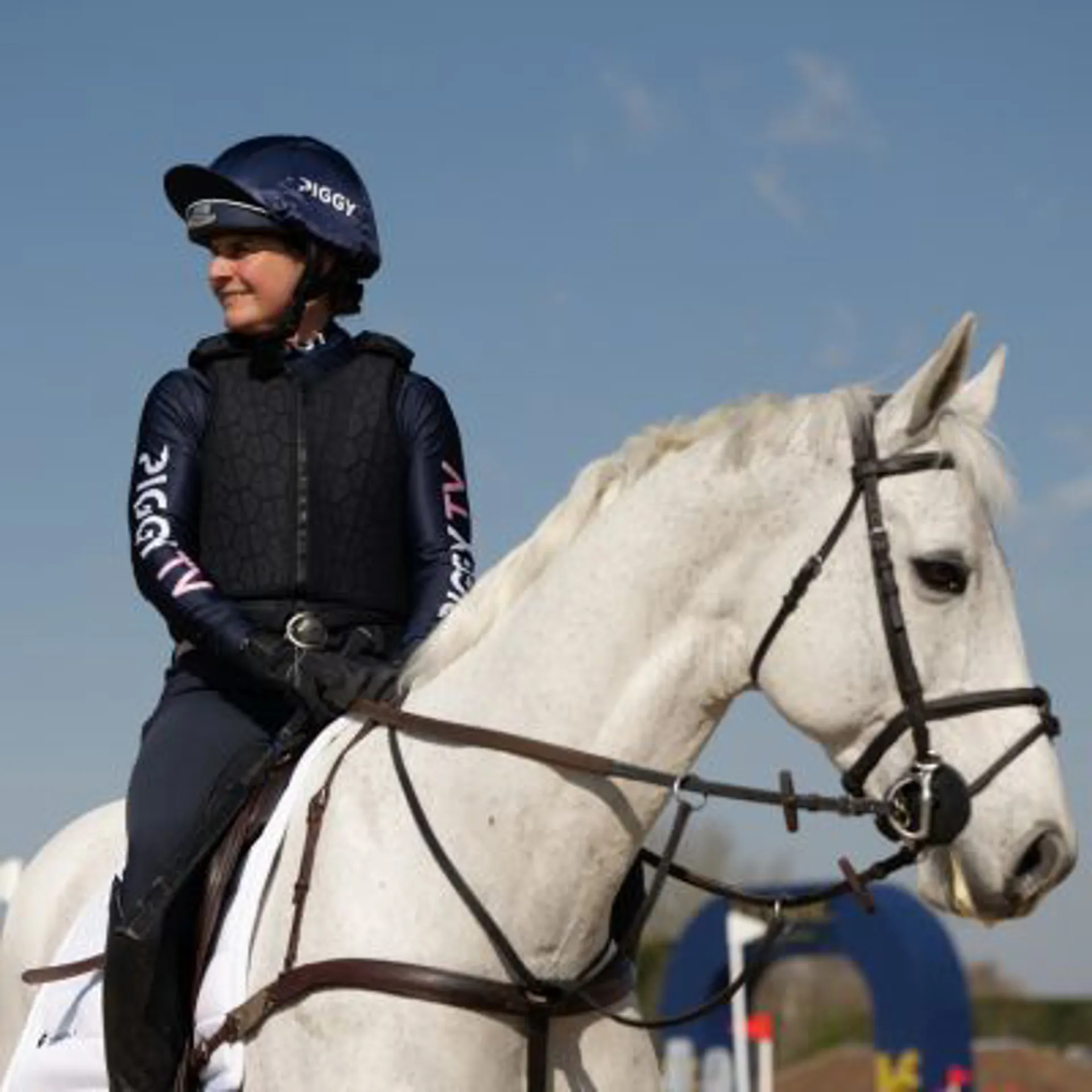 Piggy March in Racesafe Body Protector