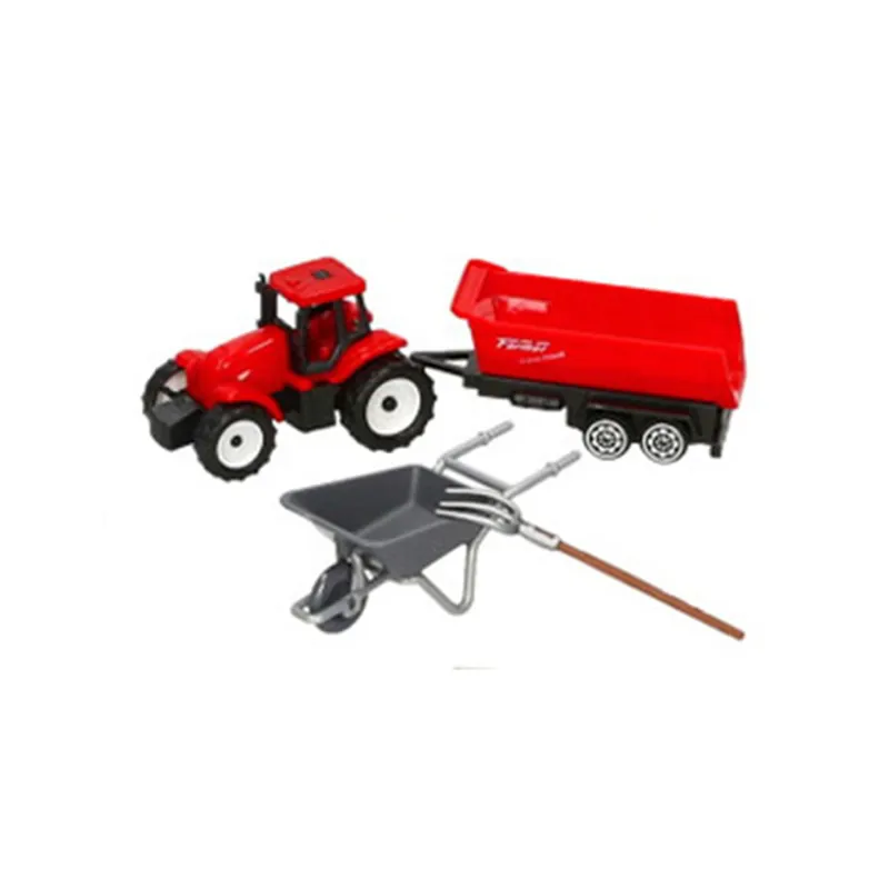 Farmer Giles Farm Toy Playset - Red Tractor and Trailer