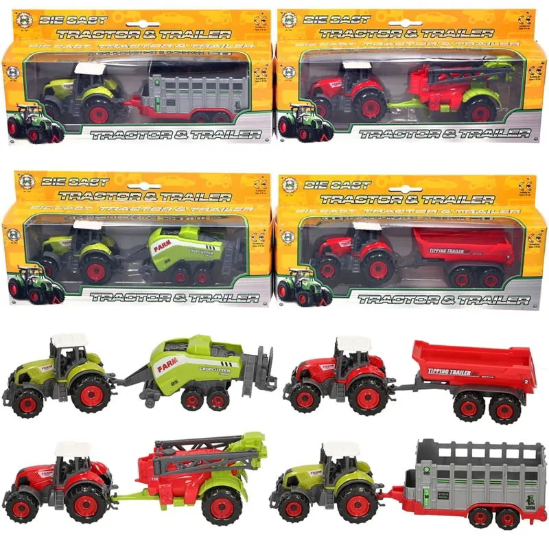 Platinum Farm Tractor and Trailer Toy - Sprayer/Red/Green/Red-2