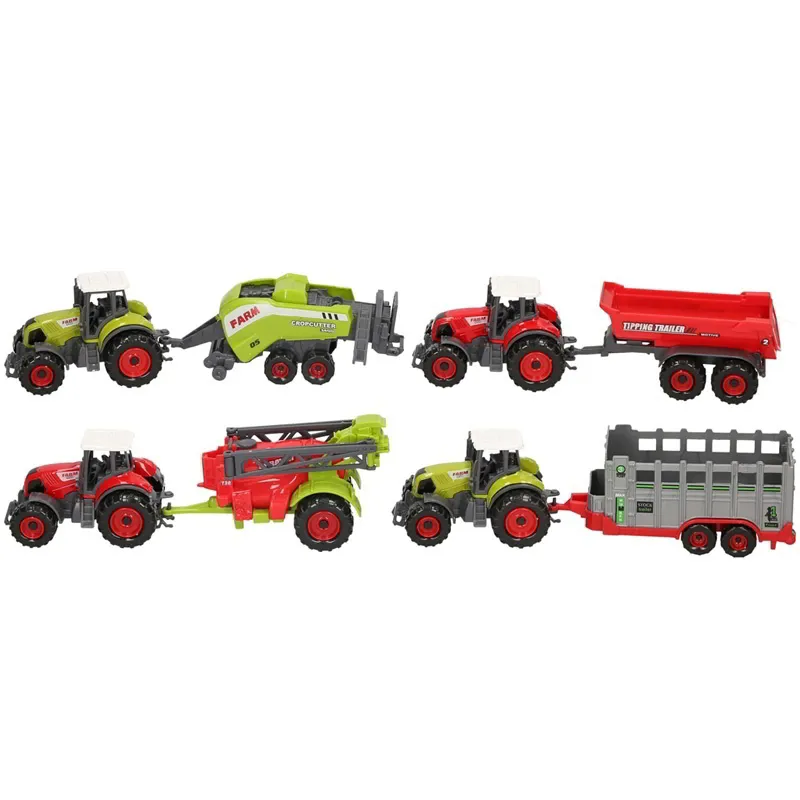 Platinum Farm Tractor and Trailer Toy - Stock Trailer/Green/Grey-1