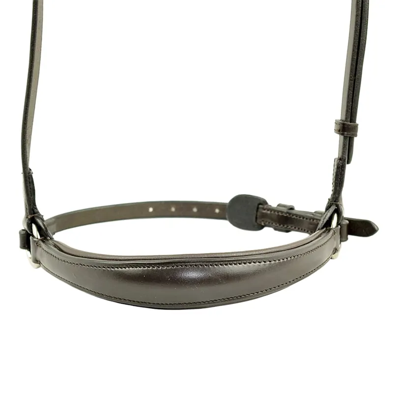 Dever Classic English Leather Padded Drop Noseband - Black