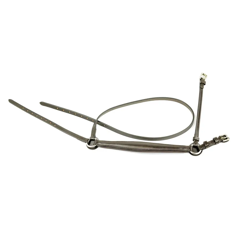 Dever Classic English Leather Padded Drop Noseband - Black-2