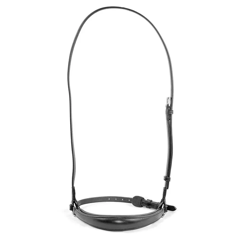 Dever Classic English Leather Padded Drop Noseband - Black-1