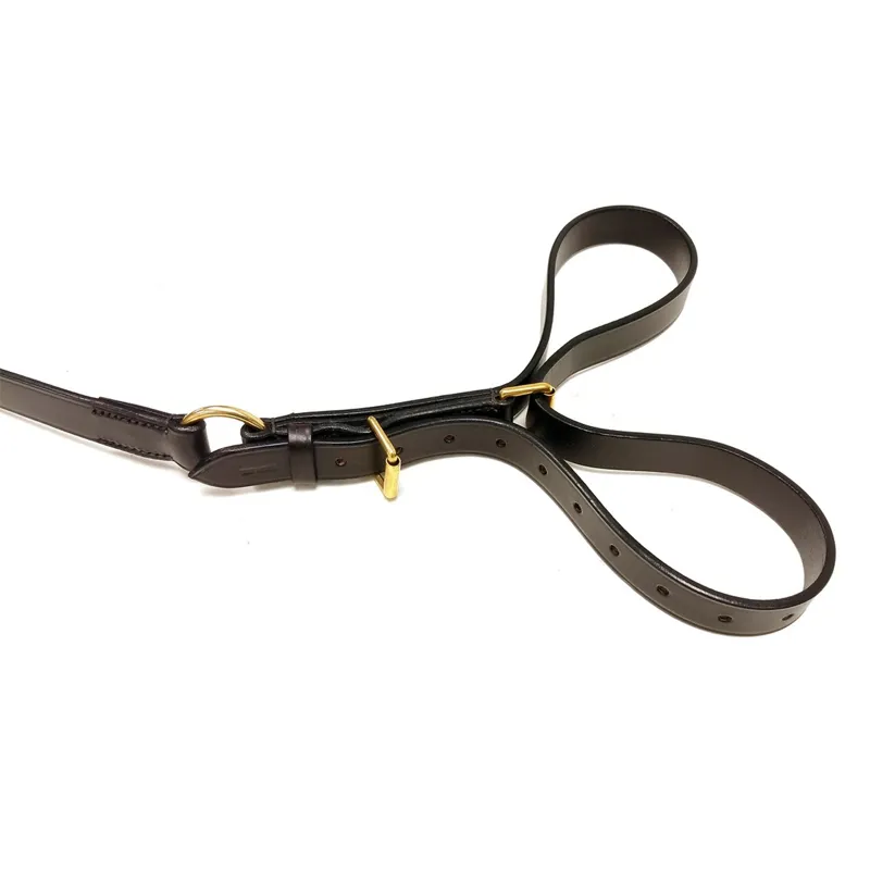 Dever Classic Leather Race Butterfly Lead Rein - Brown-1