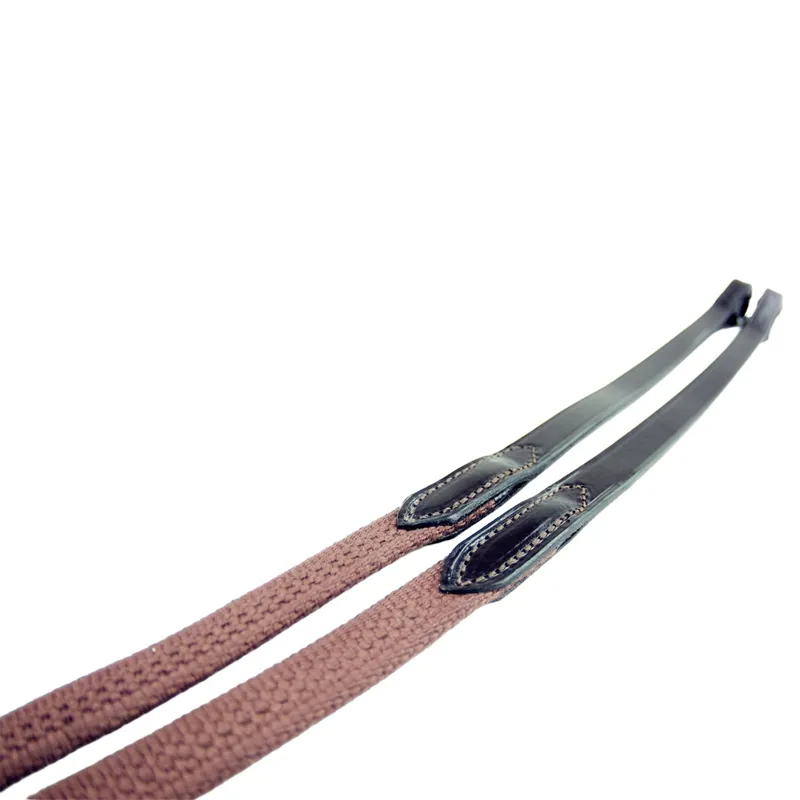 Dever Classic Web Continental Reins - Brown-1