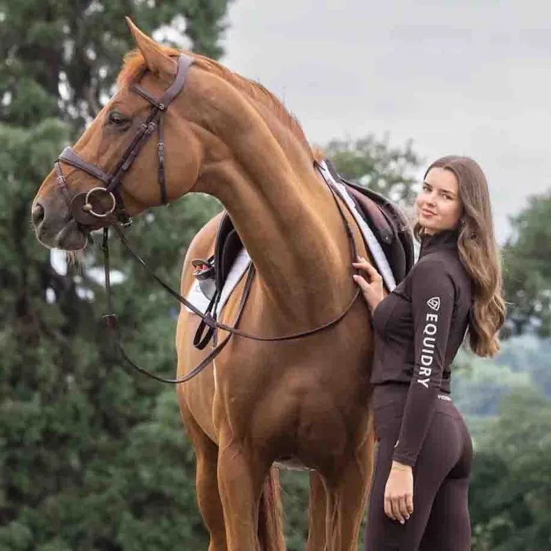 EQUIDRY Women's Water Repellent Base Layer - Brown/White-7