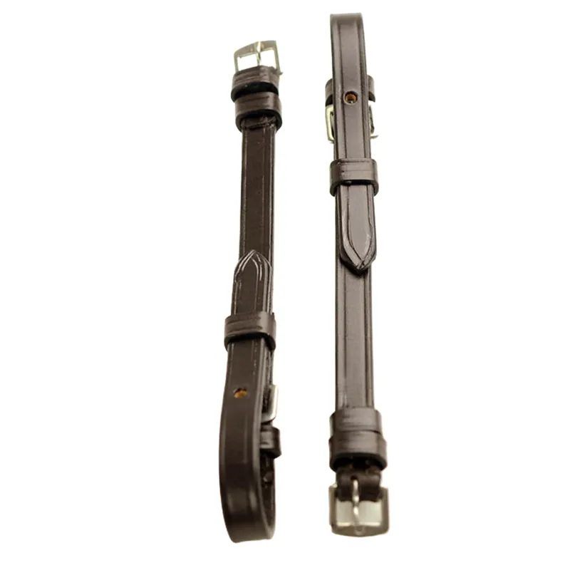 Dever Classic Buckle Billet Cheek Pieces - Brown-2