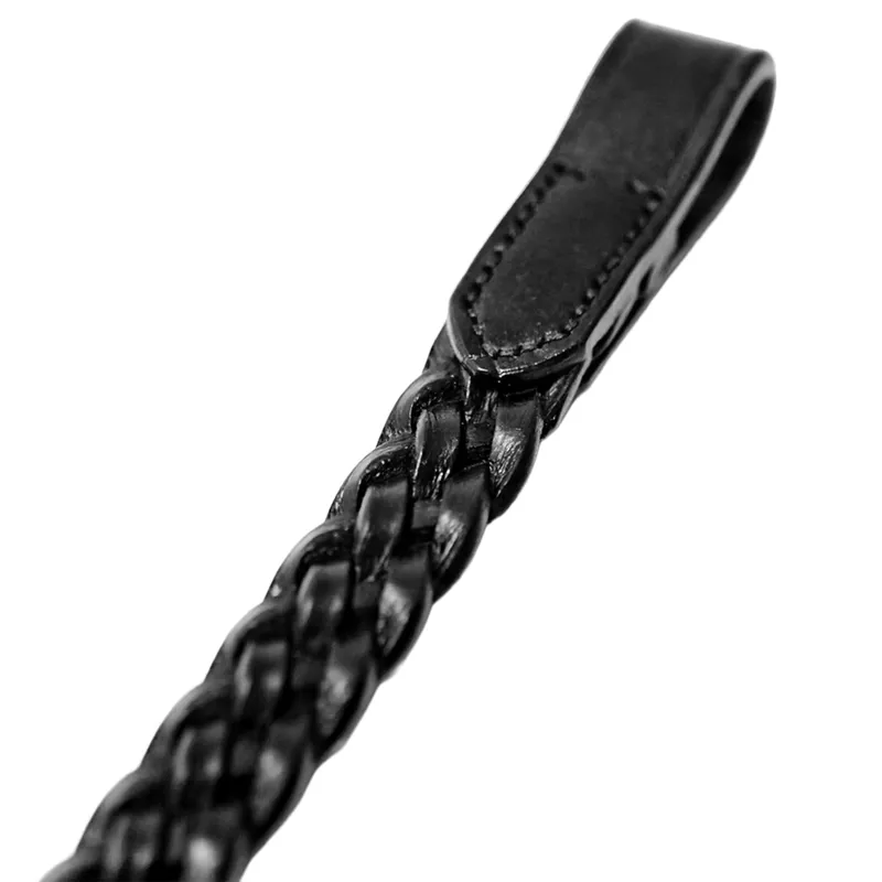 Dever Classic Braided Leather Browband - Black
