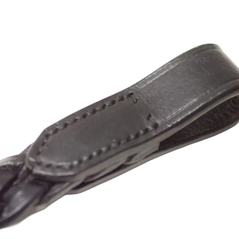 Dever Classic Braided Leather Browband - Black-2
