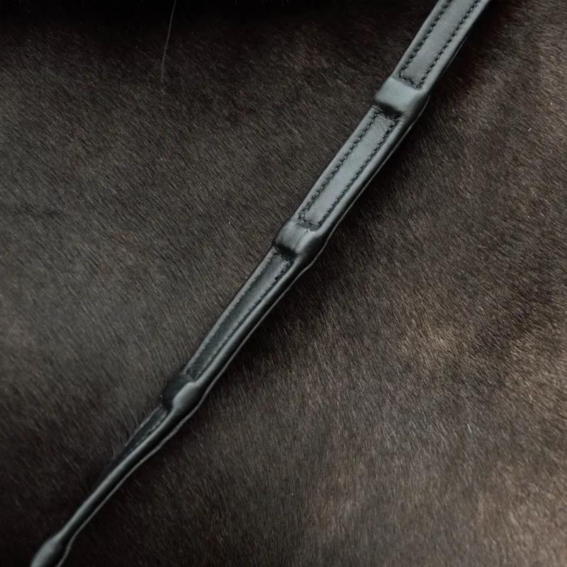Dyon 1/2 Soft Leather Reins with 8 Integrated Stops - Black-1