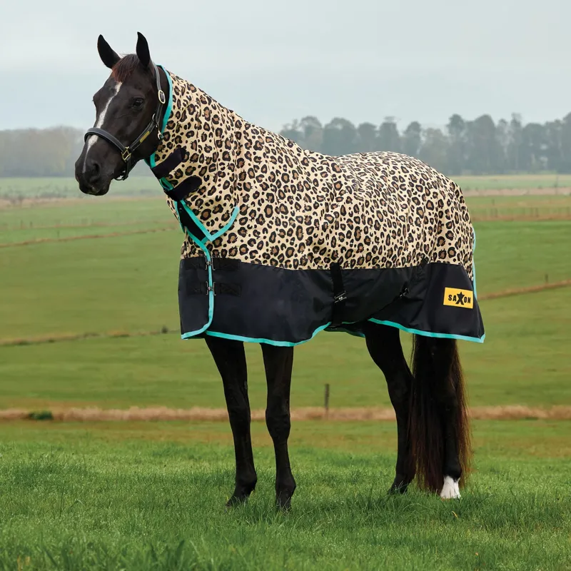 Saxon Defiant 600D Combo 200g Turnout Blanket - Leopard Print