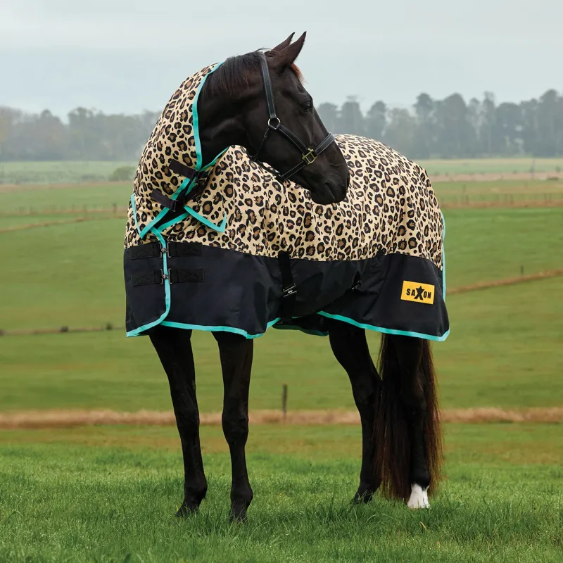 Saxon Defiant 600D Combo 200g Turnout Blanket - Leopard Print-3