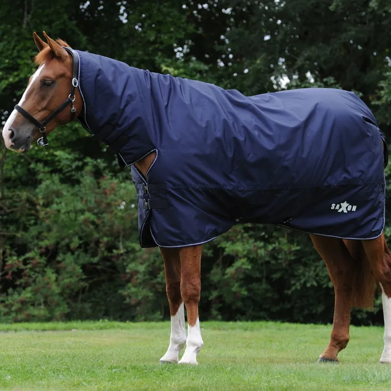 Saxon Defiant 600D Combo 200g Turnout Blanket - Navy/White