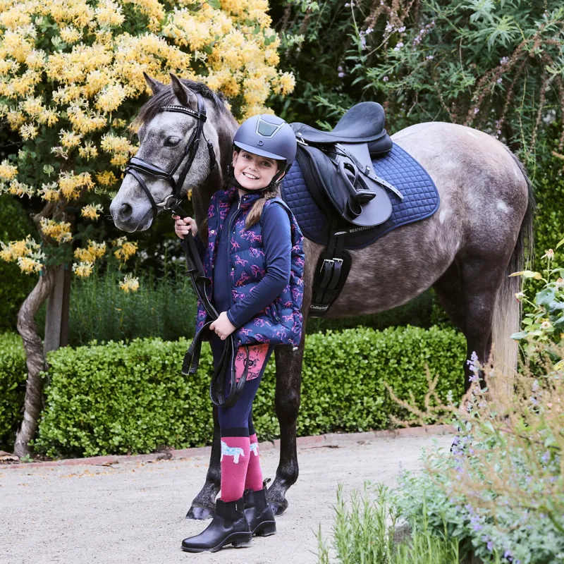 Dublin Patrice Junior Puffer Vest - Navy Frolicking Horse-9