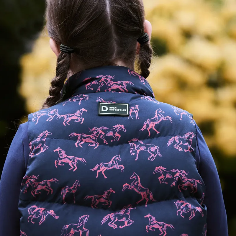 Dublin Patrice Junior Puffer Vest - Navy Frolicking Horse-6