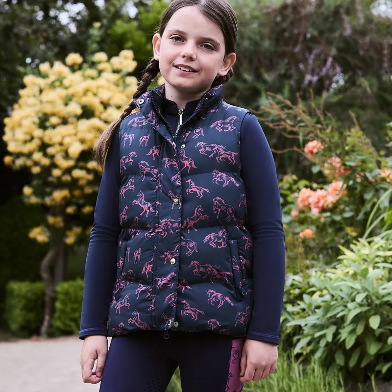 Dublin Patrice Junior Puffer Vest - Navy Frolicking Horse-4
