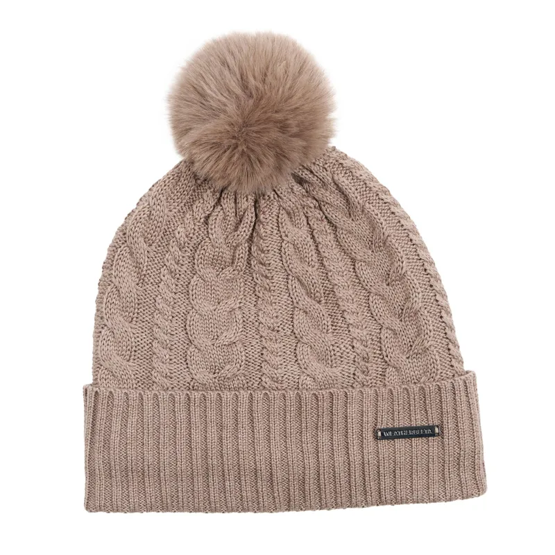 WeatherBeeta Cable Knit Women's Beanie - Dark Taupe