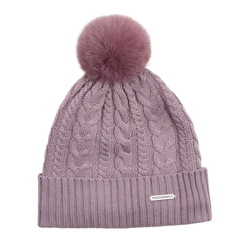 WeatherBeeta Cable Knit Women's Beanie - Dusty Mauve