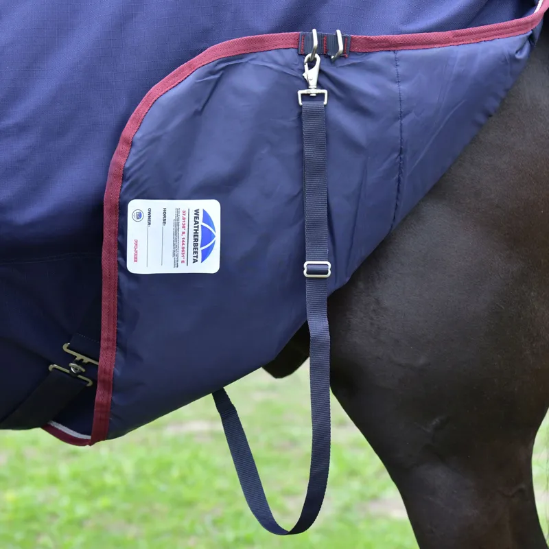 WeatherBeeta ComFiTec Essential 100g Turnout Blanket - Navy/Burgundy-2