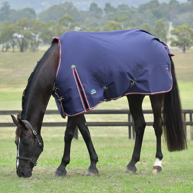 WeatherBeeta ComFiTec Essential 100g Turnout Blanket - Navy/Burgundy