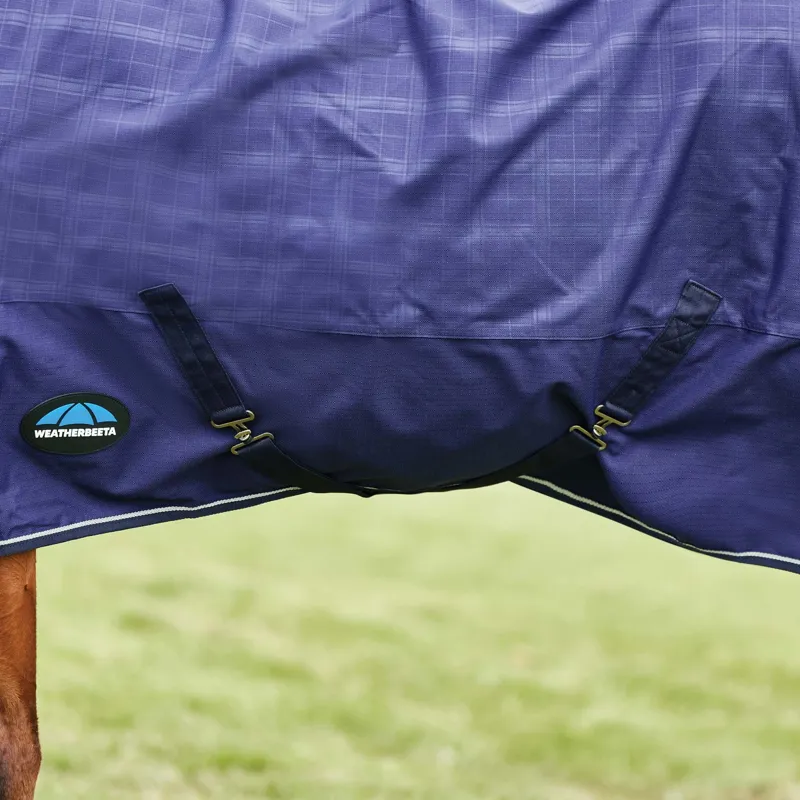 WeatherBeeta ComFiTec Prelim 100g Combo Turnout Blanket - Navy Plaid-8