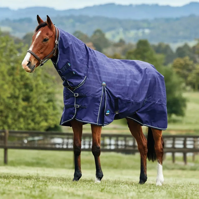 WeatherBeeta ComFiTec Prelim 100g Combo Turnout Blanket - Navy Plaid