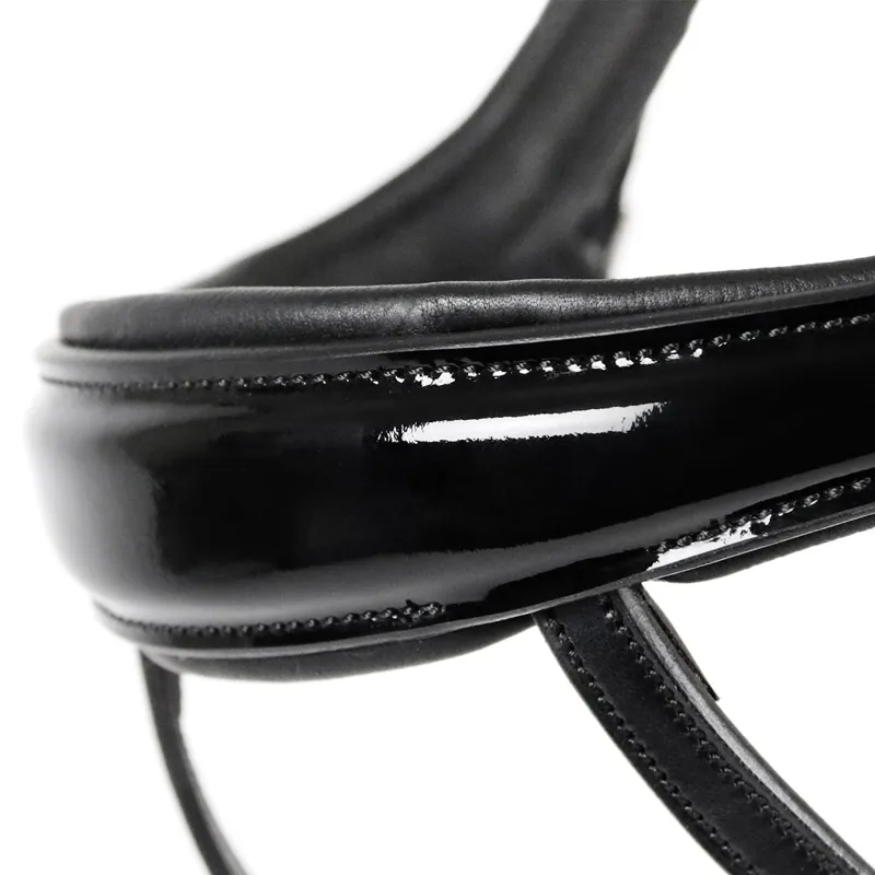 Schockemohle Equitus Beta Anatomic Bridle - Patent Black/Silver-1