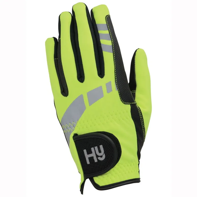 Hy Equestrian Extreme Softshell Adult Riding Gloves - Reflective