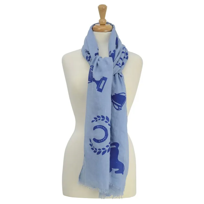 Hy Equestrian Balmoral Women's Scarf - Light Blue/Royal Blue