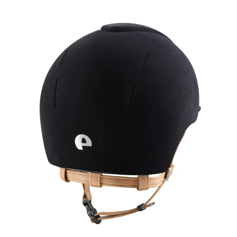 KEP Smart Nova Standard Velvet Riding Helmet - Black/Light Beige-1