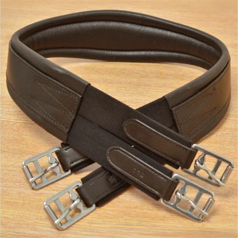 Dever Classic Deluxe Atherstone Girth with Elastic Both Ends - Brown-2