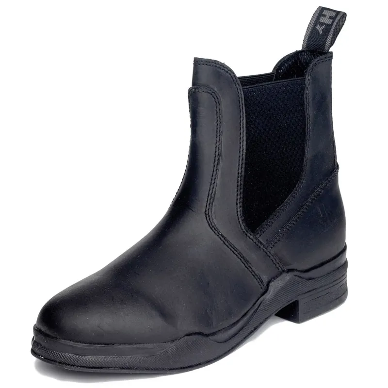 Hy Equestrian Wax Leather Adults Paddock Boots - Black-1