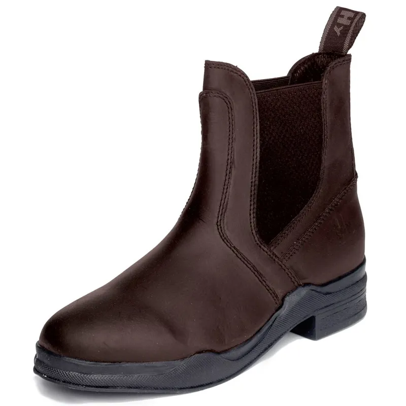 Hy Equestrian Wax Leather Adults Paddock Boots - Brown-1