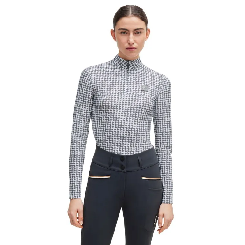 BOSS Equestrian Rachel Women's Training Shirt - Houndstooth Grey