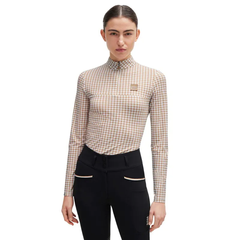 BOSS Equestrian Rachel Women's Training Shirt - Houndstooth Camel