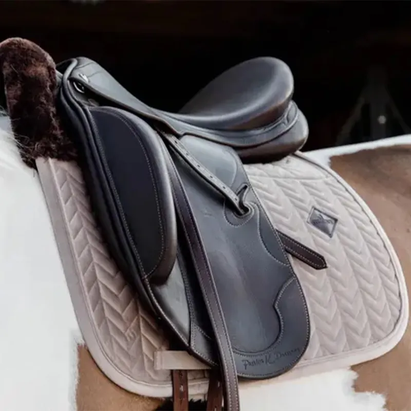 Kentucky Skin Friendly Velvet Dressage Saddle Pad - Beige-2