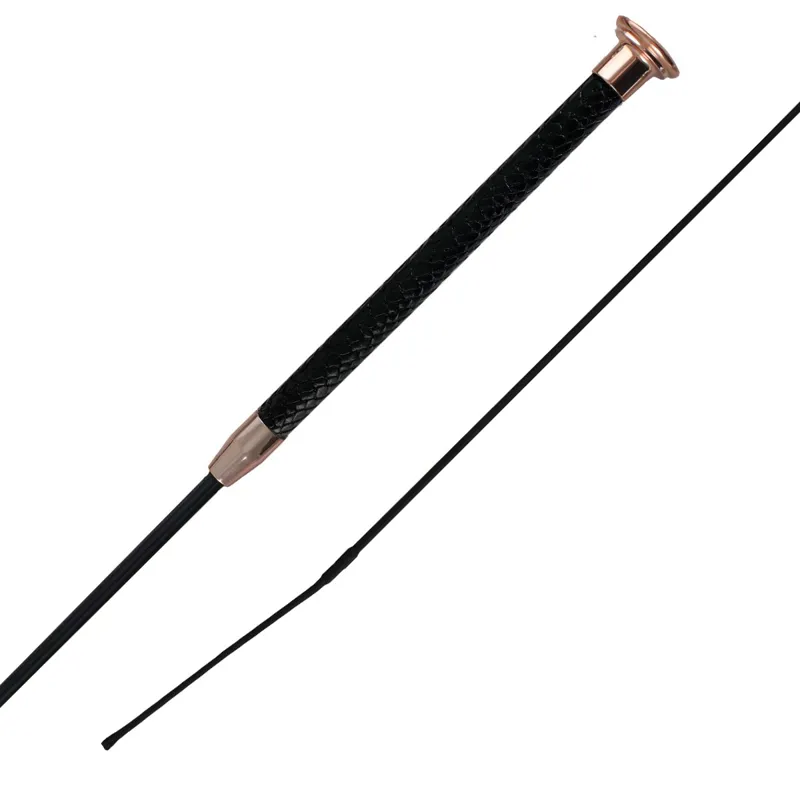 Woof Wear Reptile Dressage Whip - Black/Rose Gold